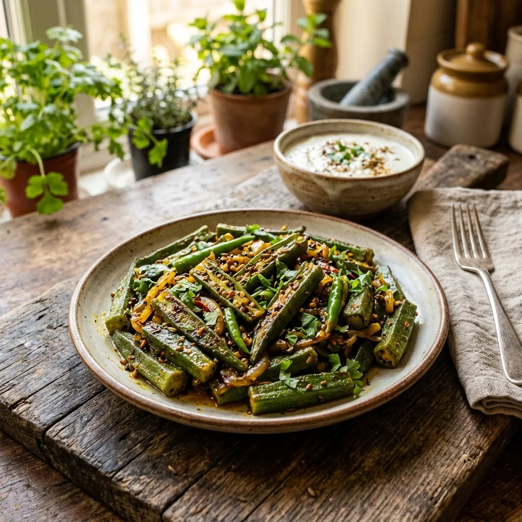 Achari Bhindi - nutrition facts and calorie information