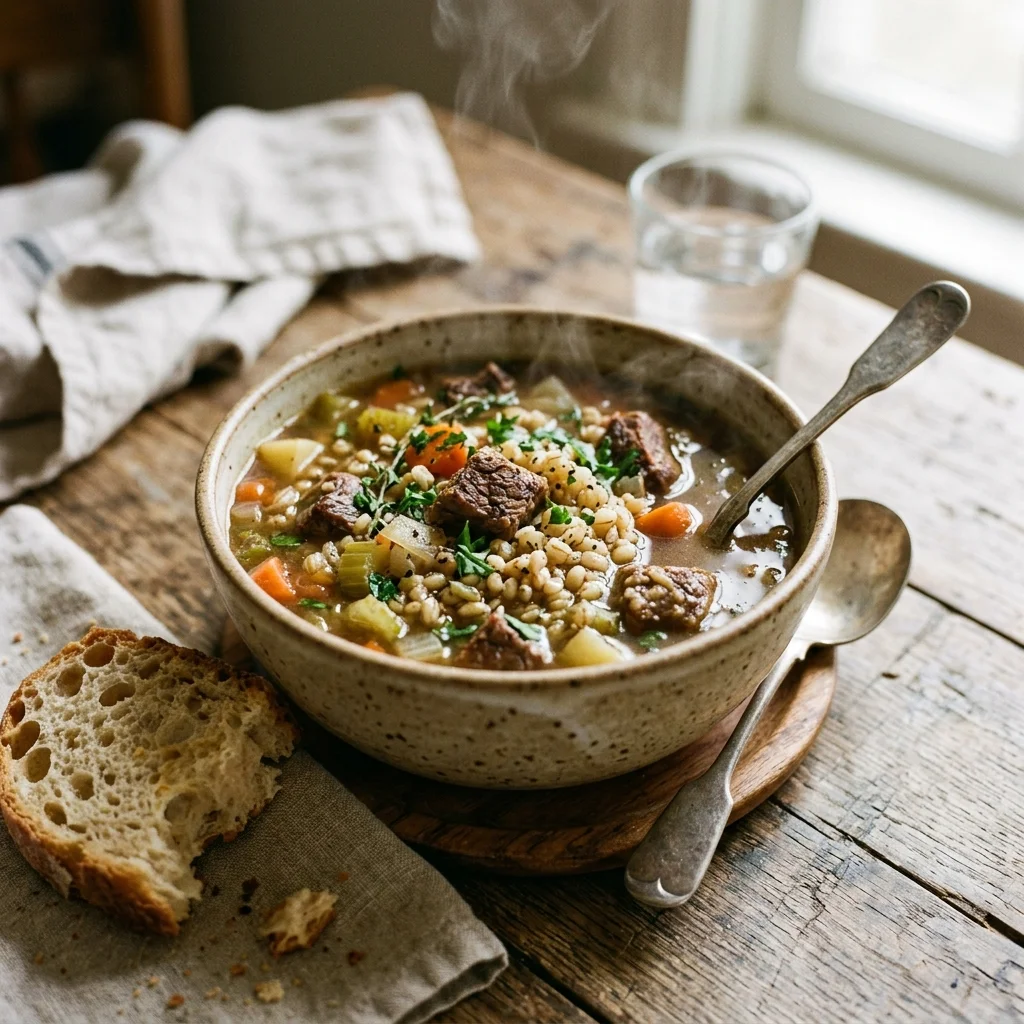 Beef Barley Soup - nutrition facts and calorie information