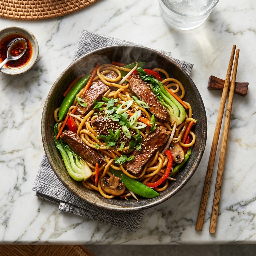 Beef Lo Mein - nutrition facts and calorie information