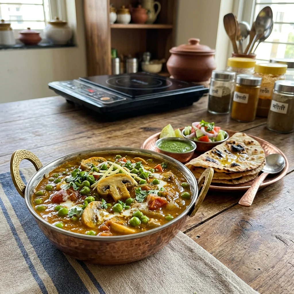 Matar Mushroom - nutrition facts and calorie information