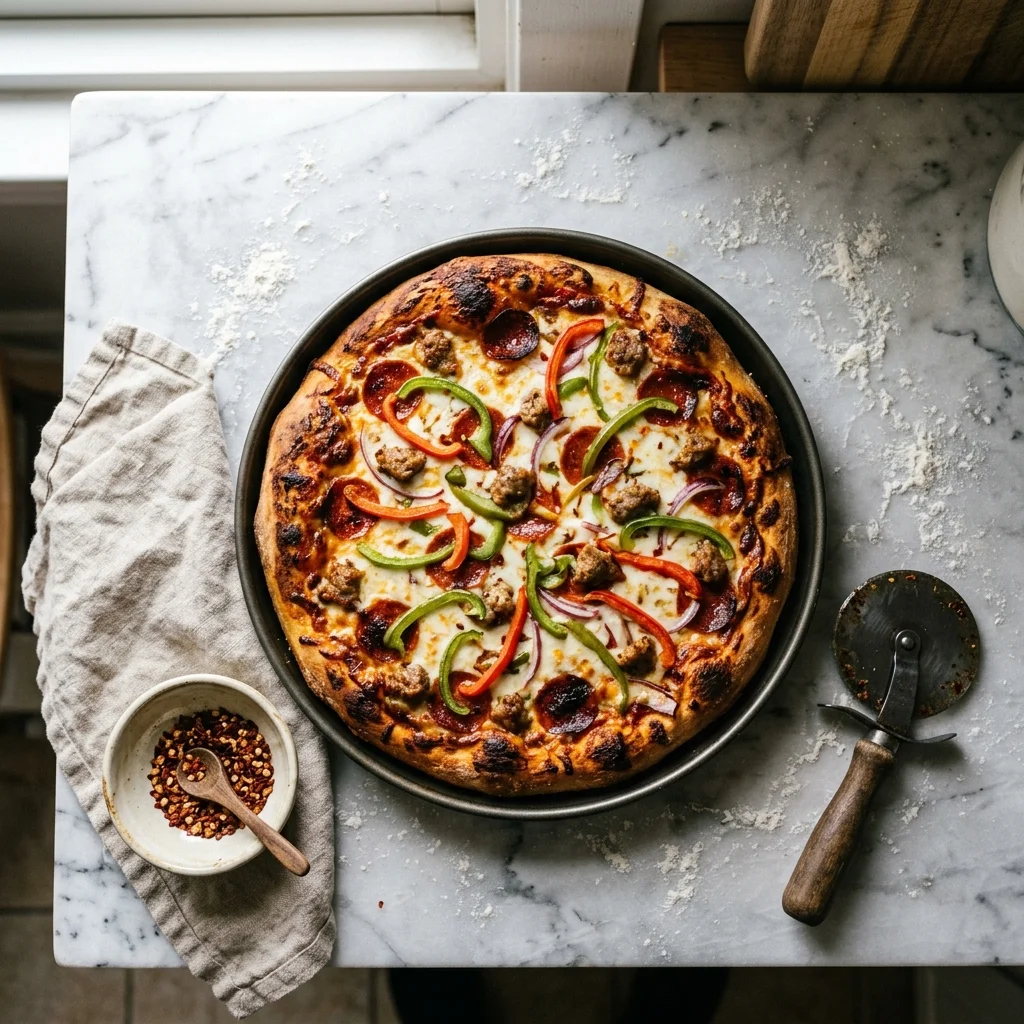 Meat And Vegetable Pizza - nutrition facts and calorie information