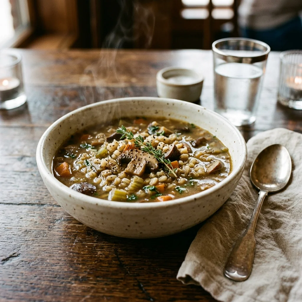 Mushroom Barley Soup - nutrition facts and calorie information