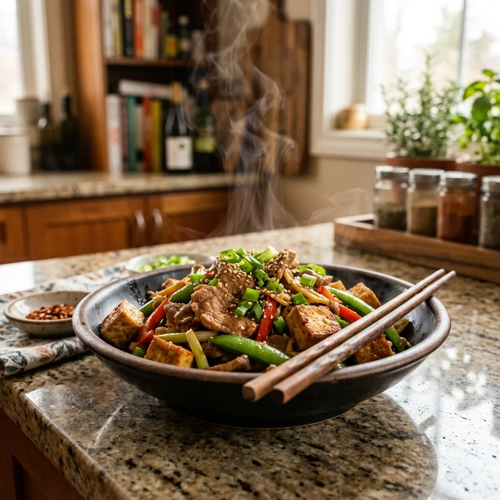 Pork Tofu Vegetables - nutrition facts and calorie information