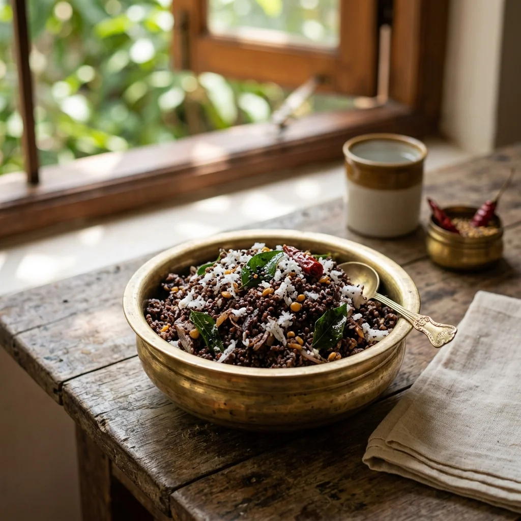 Ragi Poriyal - nutrition facts and calorie information