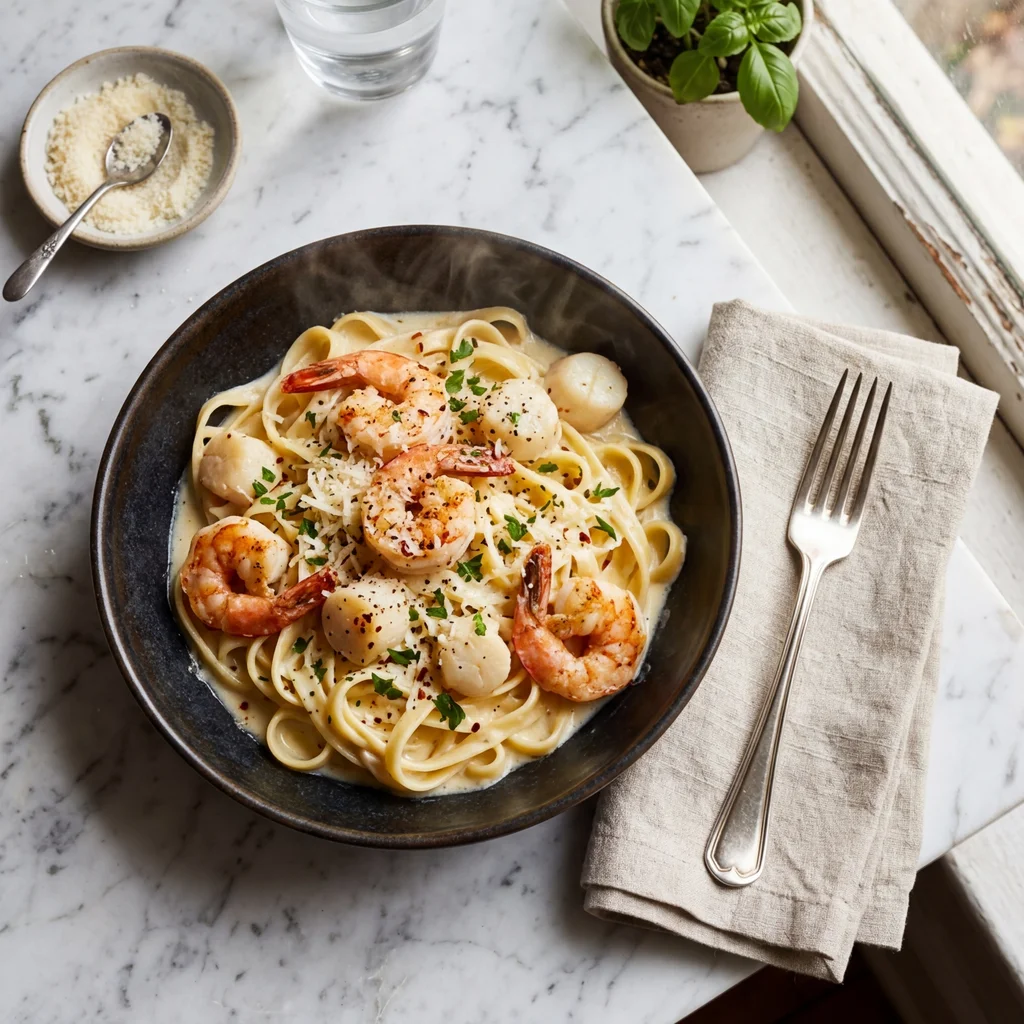 Seafood Alfredo - nutrition facts and calorie information